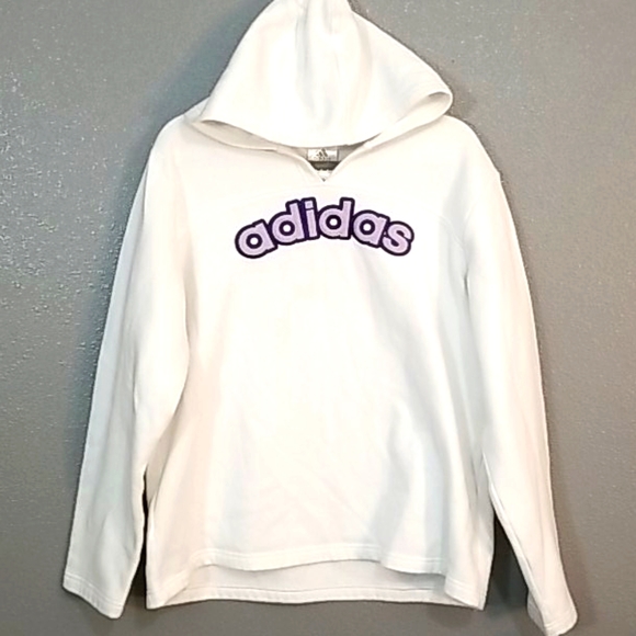adidas Tops - Adidas Women's XL White Hooded Sweatshirt
